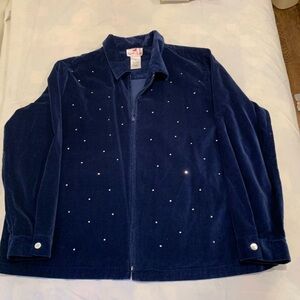 Quacker Factory Deep Blue Velvet Jacket
